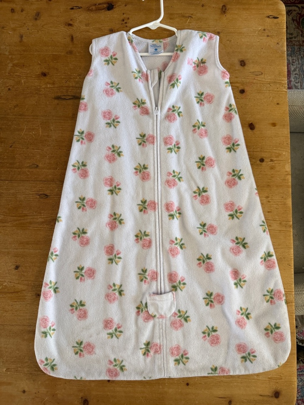 Halo White Sleep Sack with Pink Rose Print